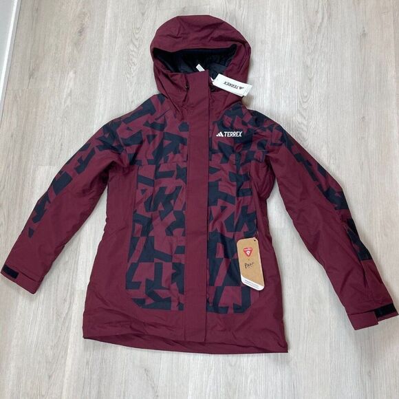 Adidas Terrex Xperior 2 Layer Insulated Ski Snow Jacket Womens Medium Red - Picture 5 of 8